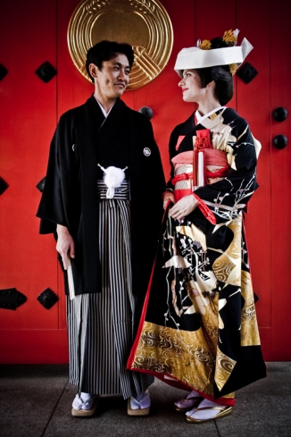 japanese man american woman wedding